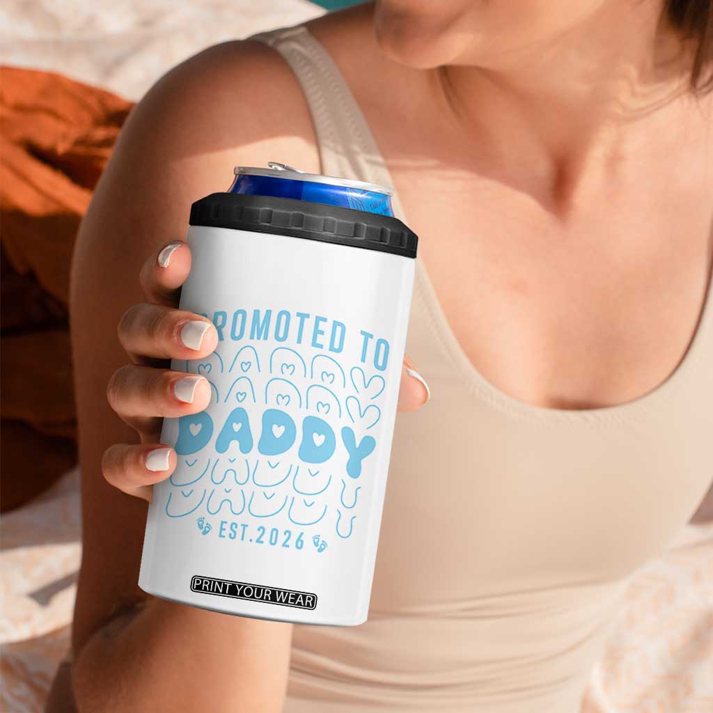 Promoted To Daddy 2026 New Boy Dad 4 in 1 Can Cooler Tumbler First Time Fathers Day Gift TS12 Print Your Wear