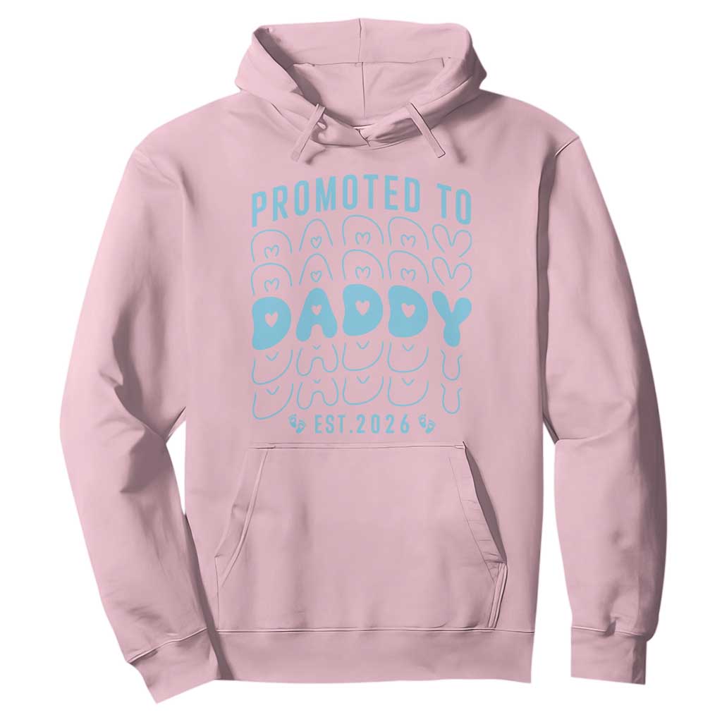 Promoted To Daddy 2026 New Boy Dad Hoodie First Time Fathers Day Gift TS12 Light Pink Print Your Wear