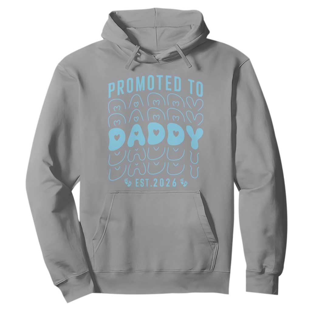 Promoted To Daddy 2026 New Boy Dad Hoodie First Time Fathers Day Gift TS12 Sport Gray Print Your Wear