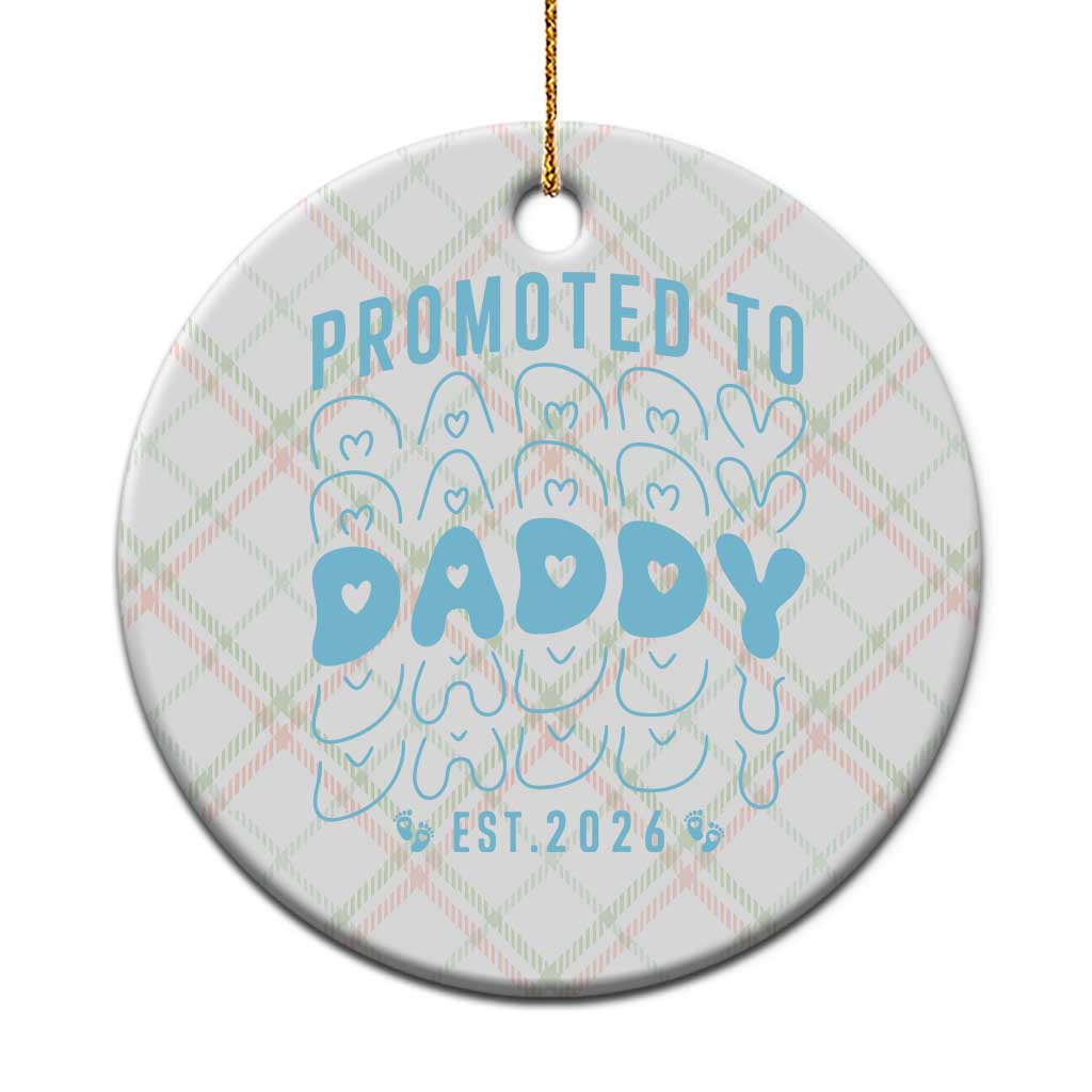 Promoted To Daddy 2026 New Boy Dad Ceramic Ornament First Time Fathers Day Gift TS12 1pc Christmas Plaid Print Your Wear