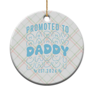 Promoted To Daddy 2026 New Boy Dad Ceramic Ornament First Time Fathers Day Gift TS12 1pc Christmas Plaid Print Your Wear