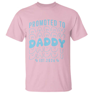 Promoted To Daddy 2026 New Boy Dad T Shirt First Time Fathers Day Gift TS12 Light Pink Print Your Wear