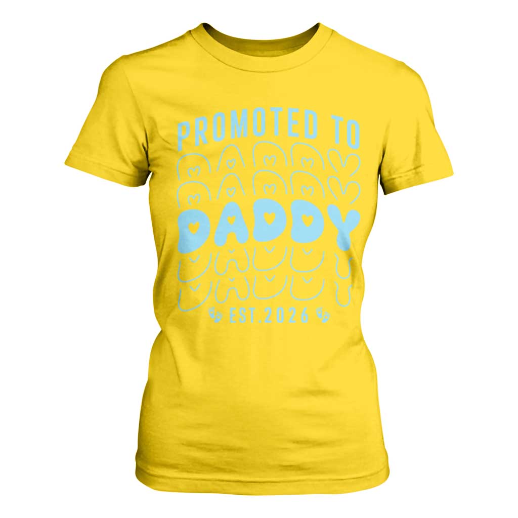 Promoted To Daddy 2026 New Boy Dad T Shirt For Women First Time Fathers Day Gift TS12 Daisy Print Your Wear