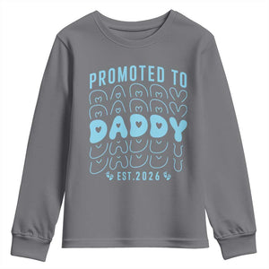 Promoted To Daddy 2026 New Boy Dad Youth Sweatshirt First Time Fathers Day Gift TS12 Charcoal Print Your Wear