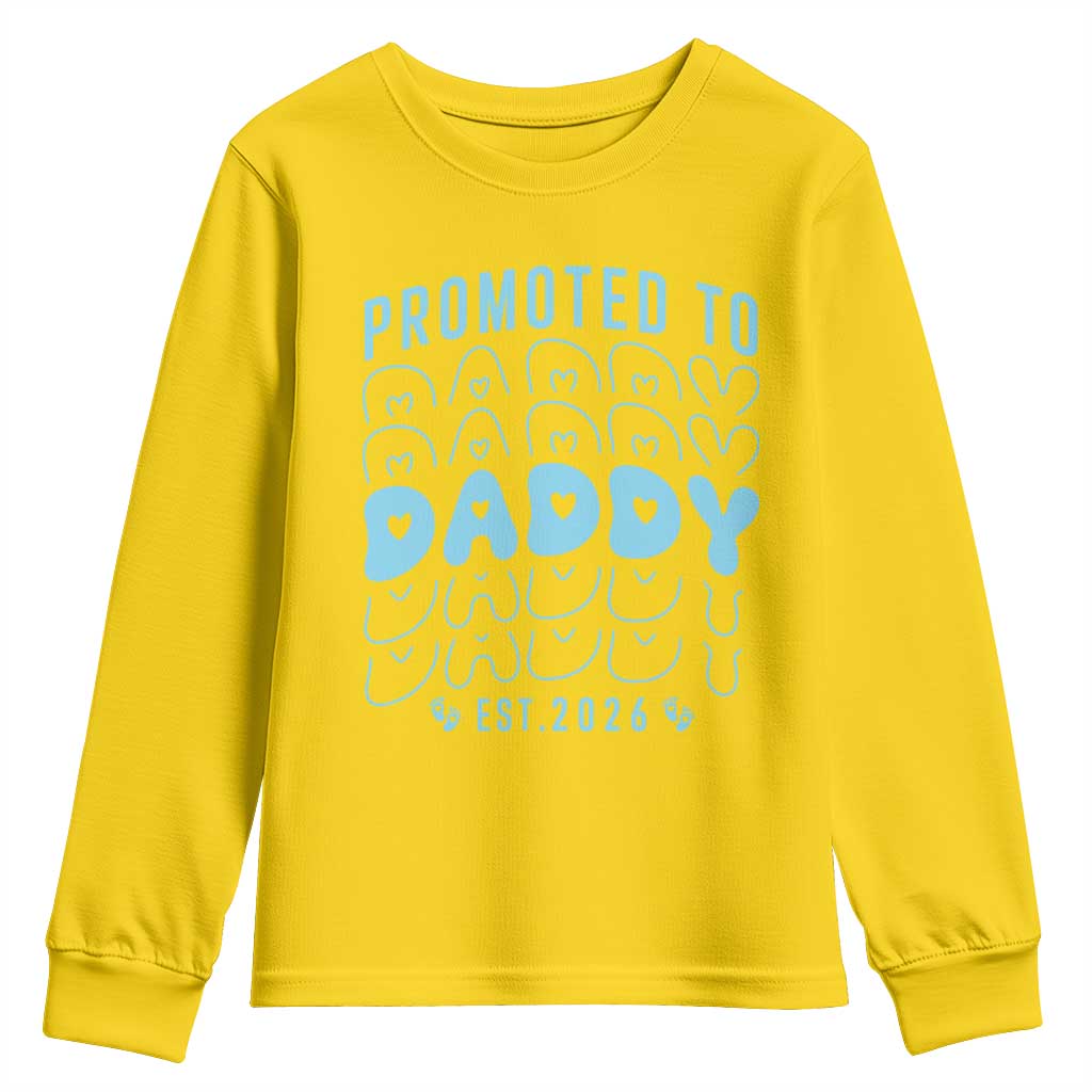 Promoted To Daddy 2026 New Boy Dad Youth Sweatshirt First Time Fathers Day Gift TS12 Daisy Print Your Wear