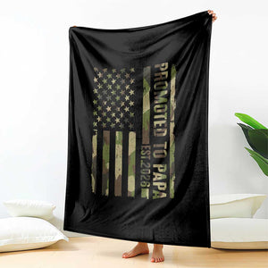 Promoted To Papa Est 2026 American Flag Camo Throw Blanket Patriotic New Papa TS12 Print Your Wear