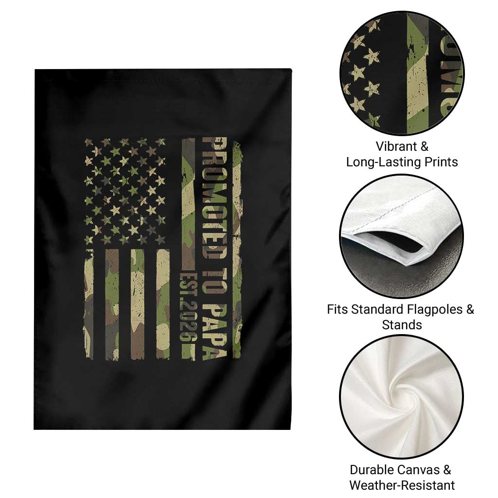 Promoted To Papa Est 2026 American Flag Camo Garden Flag Patriotic New Papa TS12 Print Your Wear