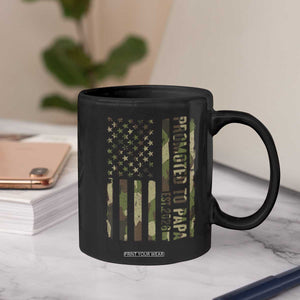 Promoted To Papa Est 2026 American Flag Camo Coffee Mug Patriotic New Papa TS12 Print Your Wear