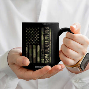 Promoted To Papa Est 2026 American Flag Camo Coffee Mug Patriotic New Papa TS12 Print Your Wear