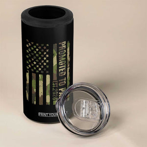 Promoted To Papa Est 2026 American Flag Camo 4 in 1 Can Cooler Tumbler Patriotic New Papa TS12 Print Your Wear