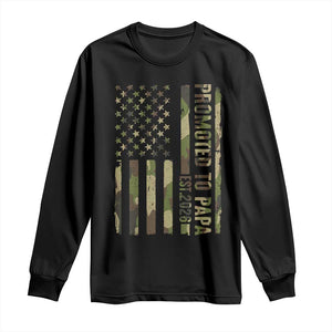 Promoted To Papa Est 2026 American Flag Camo Long Sleeve Shirt Patriotic New Papa TS12 Black Print Your Wear