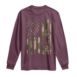 Promoted To Papa Est 2026 American Flag Camo Long Sleeve Shirt Patriotic New Papa TS12 Maroon Print Your Wear