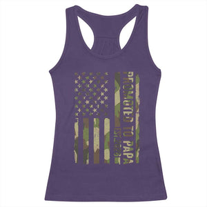 Promoted To Papa Est 2026 American Flag Camo Racerback Tank Top Patriotic New Papa TS12 Purple Print Your Wear