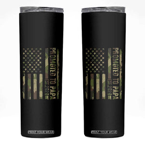 Promoted To Papa Est 2026 American Flag Camo Skinny Tumbler Patriotic New Papa TS12 Black Print Your Wear