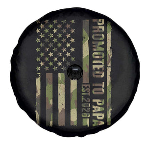 Promoted To Papa Est 2026 American Flag Camo Spare Tire Cover Patriotic New Papa TS12 Print Your Wear