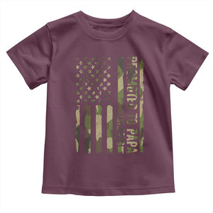 Promoted To Papa Est 2026 American Flag Camo Toddler T Shirt Patriotic New Papa TS12 Maroon Print Your Wear