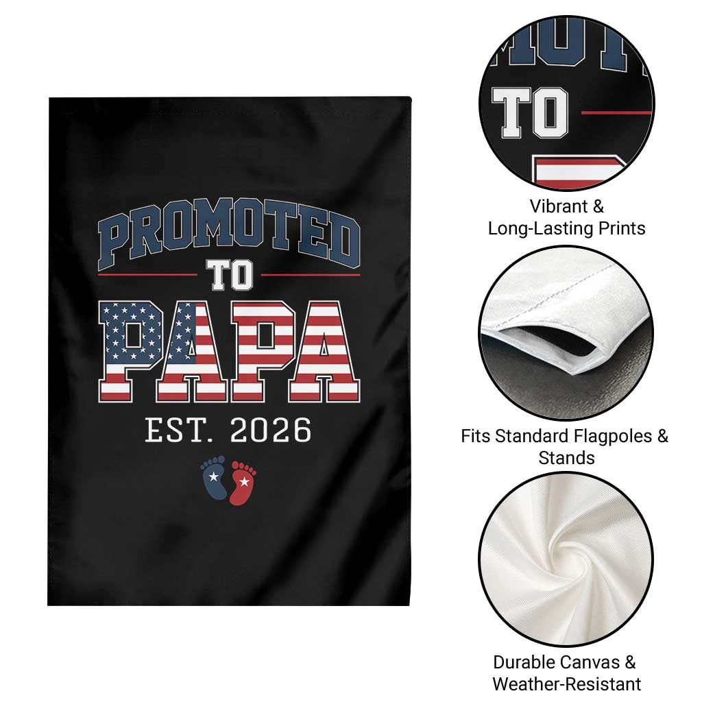 Patriotic Promoted To Dad Est 2026 Garden Flag US Flag New Father Gift TS12 Print Your Wear