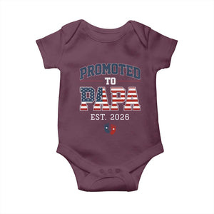 Patriotic Promoted To Dad Est 2026 Baby Onesie US Flag New Father Gift TS12 Maroon Print Your Wear