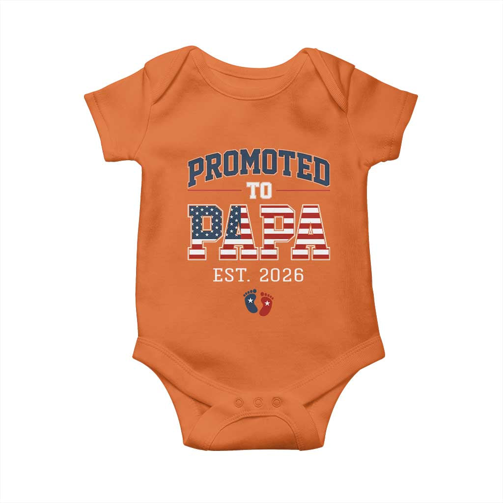Patriotic Promoted To Dad Est 2026 Baby Onesie US Flag New Father Gift TS12 Orange Print Your Wear