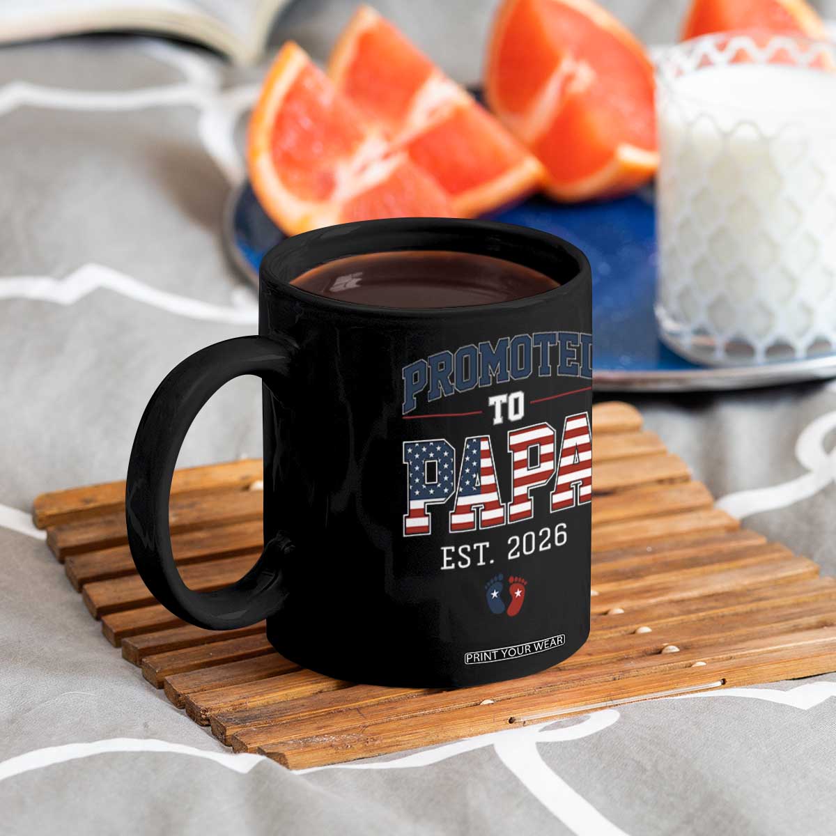 Patriotic Promoted To Dad Est 2026 Coffee Mug US Flag New Father Gift TS12 Print Your Wear