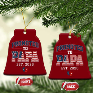 Patriotic Promoted To Dad Est 2026 Ceramic Ornament US Flag New Father Gift TS12 Print Your Wear