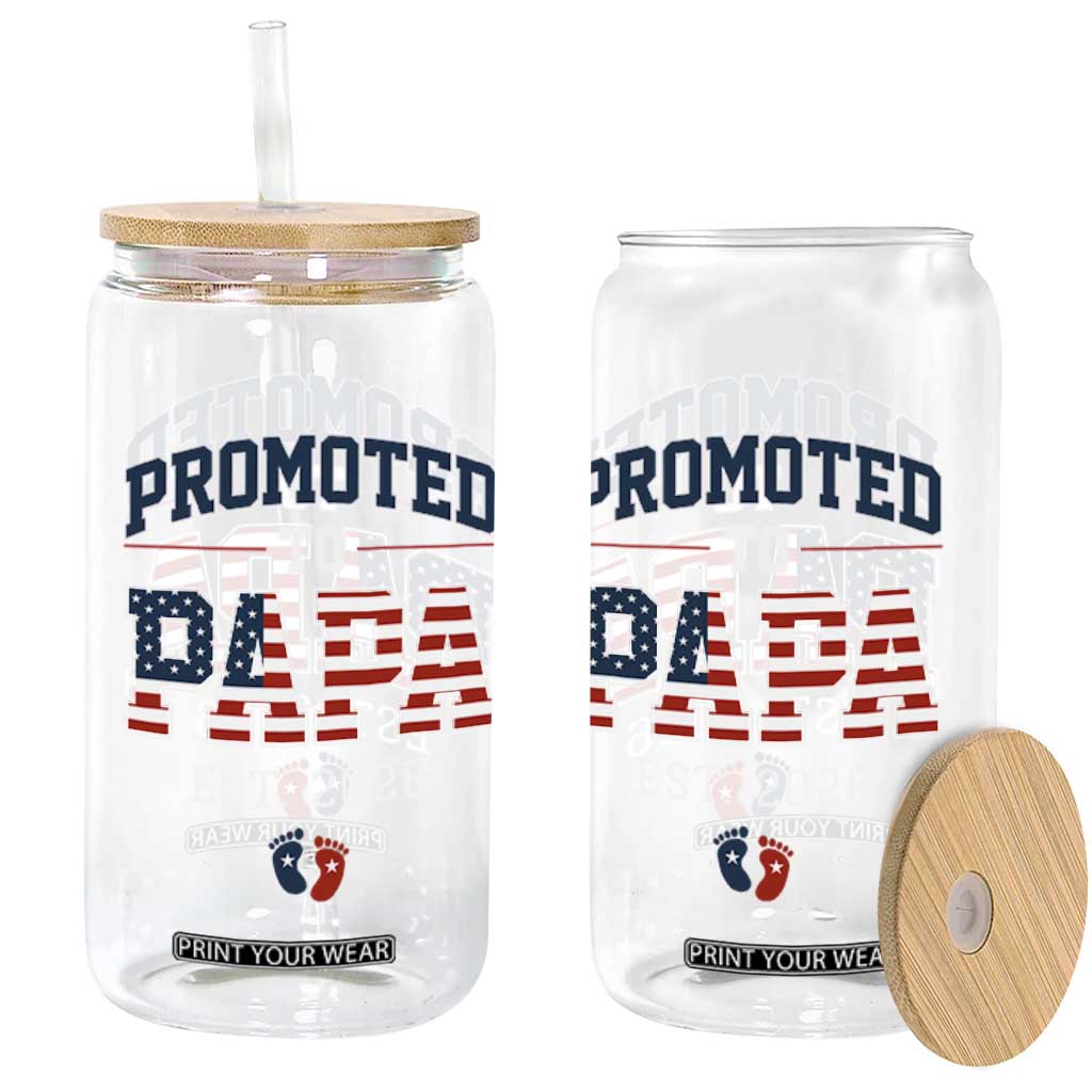 Patriotic Promoted To Dad Est 2026 Glass Can US Flag New Father Gift TS12 Print Your Wear