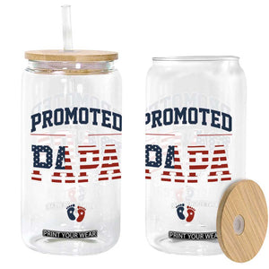 Patriotic Promoted To Dad Est 2026 Glass Can US Flag New Father Gift TS12 Print Your Wear
