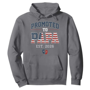 Patriotic Promoted To Dad Est 2026 Hoodie US Flag New Father Gift TS12 Charcoal Print Your Wear