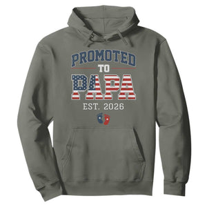 Patriotic Promoted To Dad Est 2026 Hoodie US Flag New Father Gift TS12 Military Green Print Your Wear