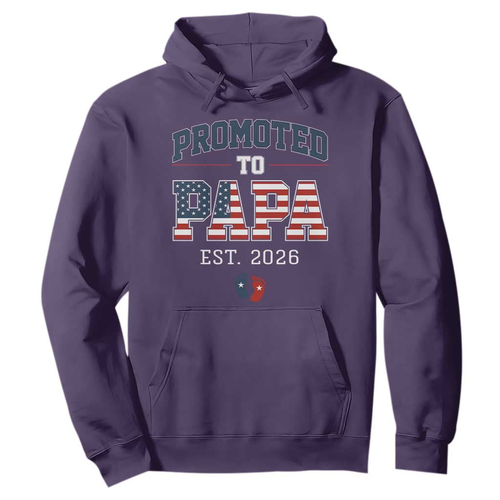 Patriotic Promoted To Dad Est 2026 Hoodie US Flag New Father Gift TS12 Purple Print Your Wear