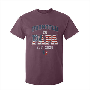 Patriotic Promoted To Dad Est 2026 T Shirt For Kid US Flag New Father Gift TS12 Maroon Print Your Wear