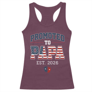 Patriotic Promoted To Dad Est 2026 Racerback Tank Top US Flag New Father Gift TS12 Maroon Print Your Wear