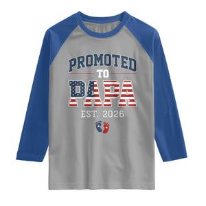 Patriotic Promoted To Dad Est 2026 Raglan Shirt US Flag New Father Gift TS12 Sport Gray Royal Print Your Wear