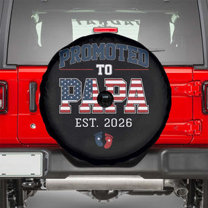 Patriotic Promoted To Dad Est 2026 Spare Tire Cover US Flag New Father Gift TS12 Black Print Your Wear