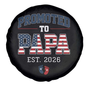 Patriotic Promoted To Dad Est 2026 Spare Tire Cover US Flag New Father Gift TS12 Print Your Wear