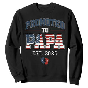 Patriotic Promoted To Dad Est 2026 Sweatshirt US Flag New Father Gift