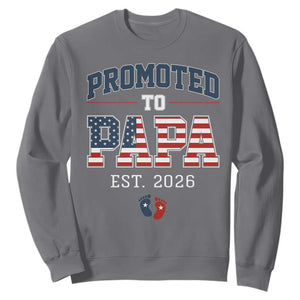 Patriotic Promoted To Dad Est 2026 Sweatshirt US Flag New Father Gift