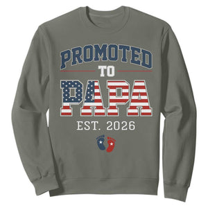 Patriotic Promoted To Dad Est 2026 Sweatshirt US Flag New Father Gift