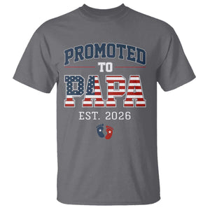 Patriotic Promoted To Dad Est 2026 T Shirt US Flag New Father Gift TS12 Charcoal Print Your Wear