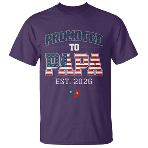 Patriotic Promoted To Dad Est 2026 T Shirt US Flag New Father Gift TS12 Purple Print Your Wear