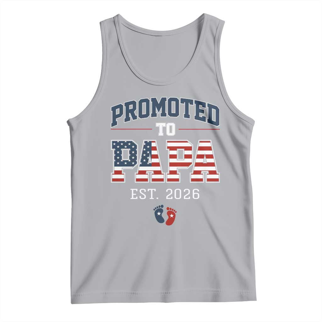 Patriotic Promoted To Dad Est 2026 Tank Top US Flag New Father Gift TS12 Athletic Heather Print Your Wear