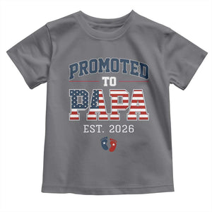 Patriotic Promoted To Dad Est 2026 Toddler T Shirt US Flag New Father Gift TS12 Charcoal Print Your Wear