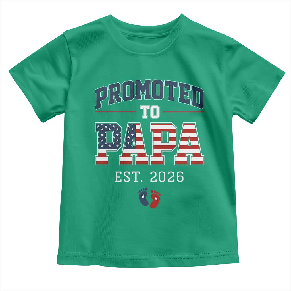 Patriotic Promoted To Dad Est 2026 Toddler T Shirt US Flag New Father Gift TS12 Irish Green Print Your Wear