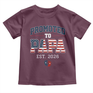 Patriotic Promoted To Dad Est 2026 Toddler T Shirt US Flag New Father Gift TS12 Maroon Print Your Wear