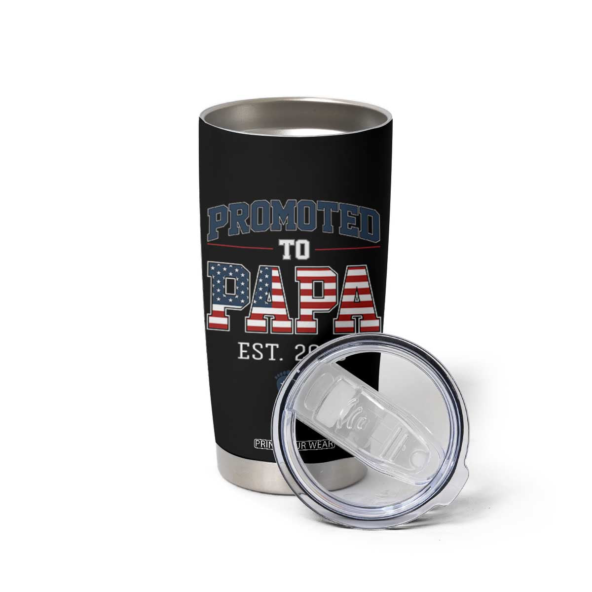 Patriotic Promoted To Dad Est 2026 Tumbler Cup US Flag New Father Gift TS12 Print Your Wear