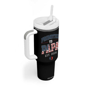 Patriotic Promoted To Dad Est 2026 Tumbler With Handle US Flag New Father Gift TS12 Print Your Wear
