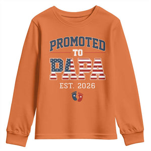 Patriotic Promoted To Dad Est 2026 Youth Sweatshirt US Flag New Father Gift TS12 Orange Print Your Wear