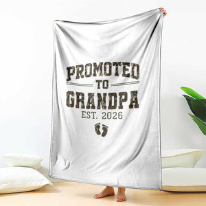 Promoted To Grandpa Est 2026 Throw Blanket Vintage Camo Grandpa Graphic TS12 Print Your Wear