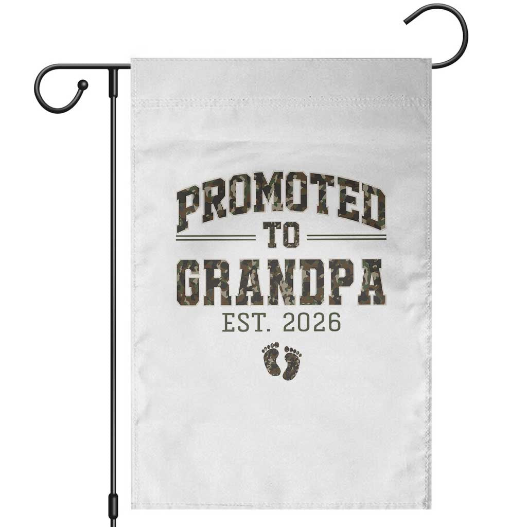 Promoted To Grandpa Est 2026 Garden Flag Vintage Camo Grandpa Graphic TS12 White Print Your Wear