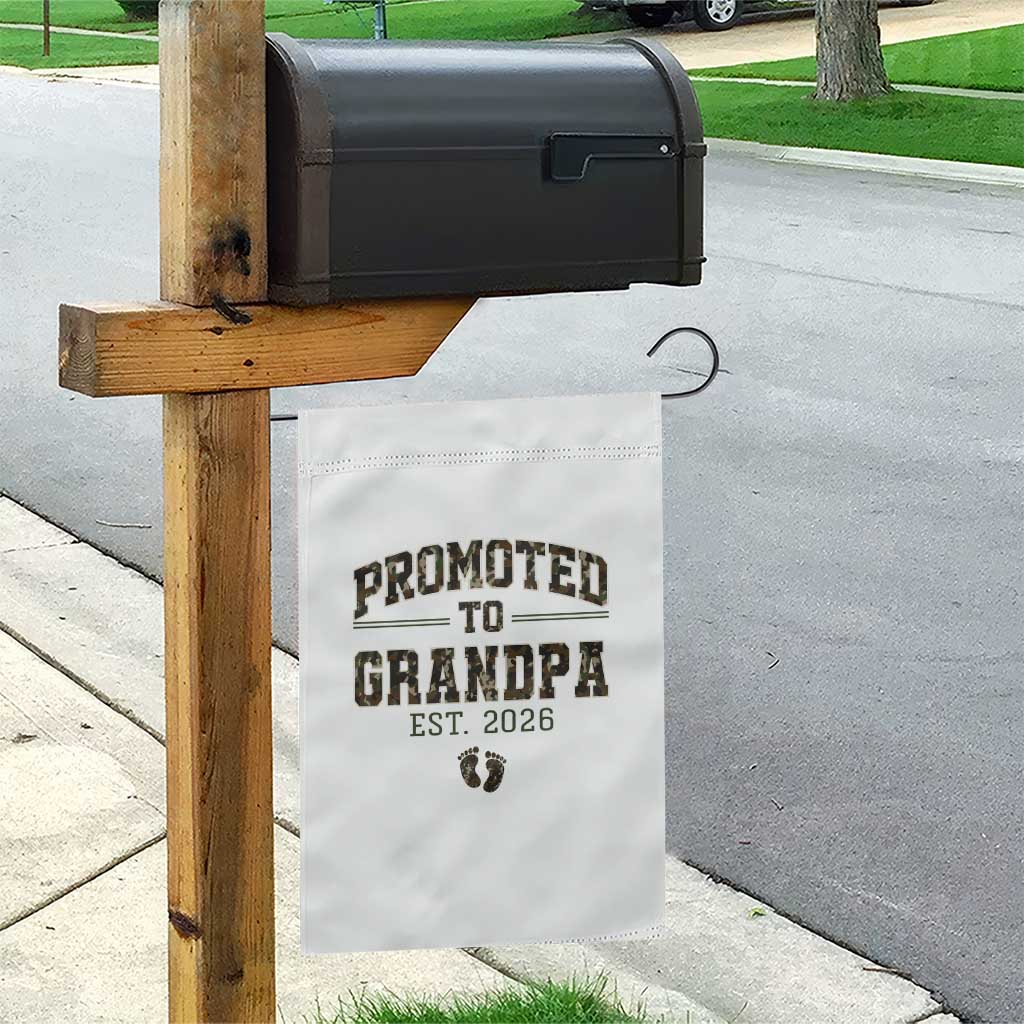 Promoted To Grandpa Est 2026 Garden Flag Vintage Camo Grandpa Graphic TS12 Print Your Wear